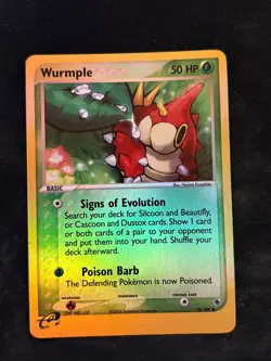 Wurmple 78/109 Reverse Holo Pokemon EX Ruby and Sapphire MP English Card - Image 1