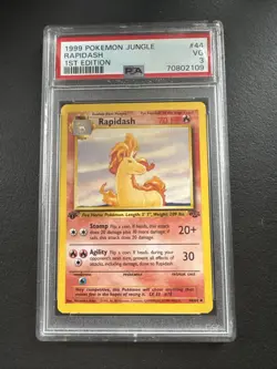 Pokemon TCG Rapidash Jungle 1st Edition Uncommon Card 44/64 - Image 1