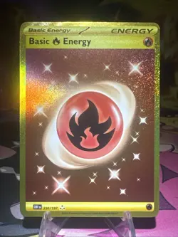 Basic Fire Energy - 230/197 - Pokemon Obsidian Flames Secret Rare Card NM Holo - Image 1