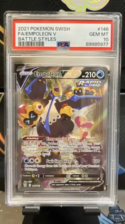 PSA 10 GEM MINT Empoleon V 146/163 Alternate Alt Art Battle Styles 2021 Pokemon - Image 1