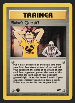 Blaine's Quiz #3 112/132 1st Edition Gym Challenge 2000 - Pokemon TCG - Image 1