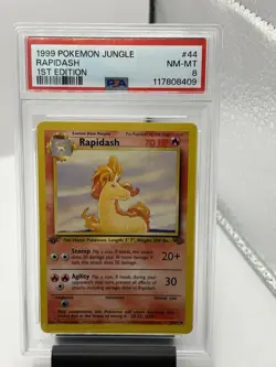 1999 Pokemon Rapidash Uncommon Jungle 1st Edition 44/64 PSA 8 NM-MT - Image 1