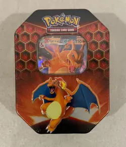 2019 POKEMON CHARIZARD GX HIDDEN FATES ELEMENTAL POWER TIN FACTORY SEALED B - Image 1