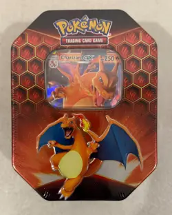 2019 POKEMON CHARIZARD GX HIDDEN FATES ELEMENTAL POWER TIN FACTORY SEALED B - Image 2
