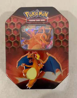 2019 POKEMON CHARIZARD GX HIDDEN FATES ELEMENTAL POWER TIN FACTORY SEALED A - Image 2