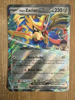Pokemon TCG Hop's Zacian ex 111/159 Ultra Rare Journey Together NM - Image 1