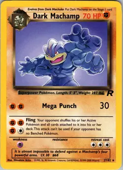 Dark Machamp (27) Team Rocket Rare LP Pokemon 27/82 Unlimited - Image 1