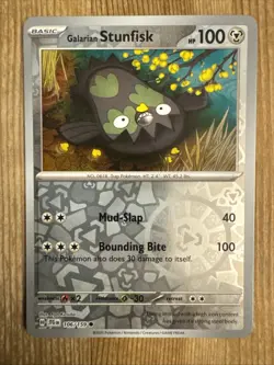 Galarian Stunfisk 106/159 Reverse Holo Pokemon TCG: Journey Together NM - Image 1