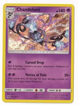 Pokemon Sun & Moon Lost Thunder #103/214 Chandelure - Image 1