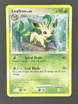 Pokemon TCG Leafeon - (DP Majestic Dawn) 024/100 Deck Exclusives Holo (Damaged) - Image 1
