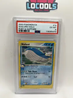 Pokemon 2003 EX Ruby Sapphire Wailord #14 Holo PSA 6 Excellent Holo - Image 1