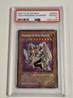 PSA 10 Valkyrion the Magna Warrior RP02-EN092 Yugioh Retro Pack 2 Secret Rare - Image 1