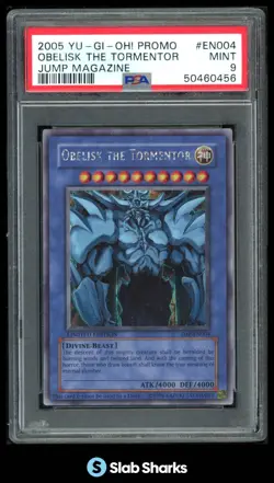 2002 YU-GI-OH! SHONEN JUMP MAGAZINE PROMO #JMP-EN004 OBELISK THE TORMENTOR PSA 9 - Image 1