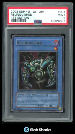 2003 YU-GI-OH! STARTER DECK PEGASUS 1ST EDITION #SDP-001 RELINQUISHED PSA 9 - Image 1