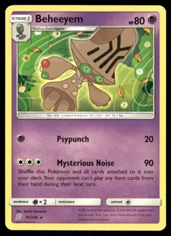 Beheeyem 91/236 Unified Minds Pokemon TCG trading card - Image 1