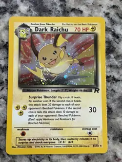 Dark Raichu - 83/82 - Pokemon Team Rocket Unlimited Holo Rare Card WOTC NM - Image 1