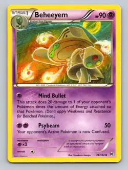 2015 Pokemon Card XY BREAKthrough Beheeyem 74/162 - Image 1