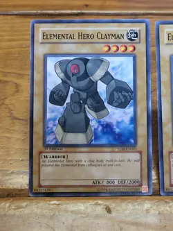 YUGIOH 3x Elemental Hero Clayman TLM-EN003 1st Edition Playset NM Card - Image 2