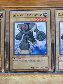 YUGIOH 3x Elemental Hero Clayman TLM-EN003 1st Edition Playset NM Card - Image 3