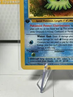 1st Edition Omanyte - Fossil - #52/62 - Vintage Pokemon Card 1999 WOTC - NM - Image 5