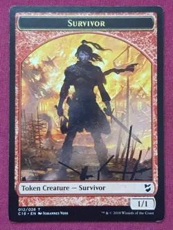 Magic The Gathering COMMANDER 2018 C18 SURVIVOR MYR token card MTG - Image 1