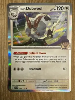 Hop's Dubwool - 136/159 - 2025 Holo Rare Journey Together Pokemon Card NM - Image 1