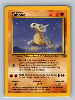 Cubone 50/64 Common Jungle LP - NM Pokemon TCG - Image 1