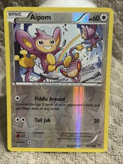 Pokemon TCG Aipom XY - Steam Siege #90 Reverse Holo 2016 LP - Image 1