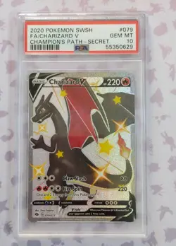 PSA 10 Gem Mint Charizard V 079/073 Champions Path Secret Rare Full Art Shiny - Image 1