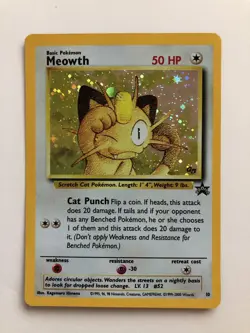 Meowth 10 Vintage WOTC GB Black Star Promo Holo Pokemon TCG - Image 1