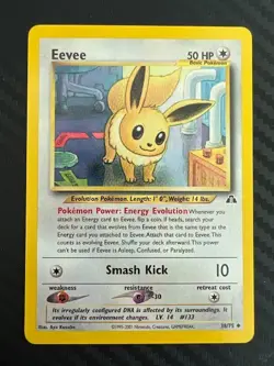 Pokemon TCG Eevee 38/75 Neo Discovery Uncommon Unlimited Edition LP - Image 1