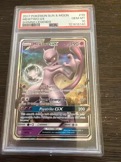Pokemon Mewtwo GX 39/73 Shining Legends Ultra Rare Holo 2017 PSA 10 - Image 1
