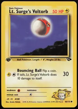 Lt. Surge's Voltorb [1st Edition] #86 Gym Challenge Pokemon Card - Image 1