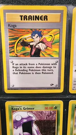 Pokemon TCG Koga’s Gym Lot (9 Cards) - Koga’s Koffing, Grimer, Weedle, Ekans, + - Image 2