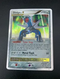 DIALGA LV.X black star promo DP37 Ultra Rare Tin Holo Pokemon Card LP - Image 1