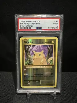 Pokemon Pikachu Reverse Holo 35 PSA 9 XY Evolutions 2016 Mint Graded Card - Image 1