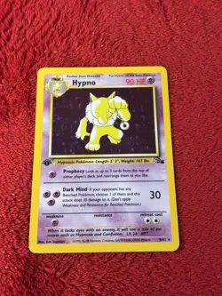 1st Edition Hypno 8/62 Fossil Holo Wotc Pokemon Card 1999 Played - Image 1