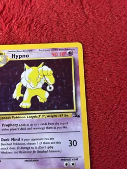 1st Edition Hypno 8/62 Fossil Holo Wotc Pokemon Card 1999 Played - Image 3