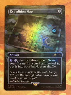 MTG Rainbow Foil Borderless Expedition Map Secret Lair: PlayStation X Uncharted! - Image 1