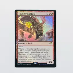 Thundering Raiju 166 - MTG - Kamigawa: Neon Dynasty - NM Foil - Image 1