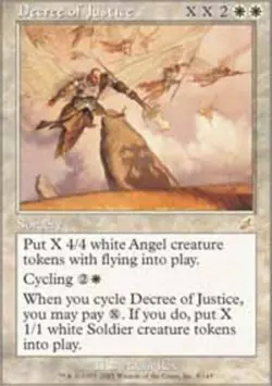 1x Decree of Justice Heavy Play MTG Magic - Kid Icarus - - Image 1