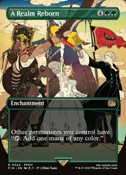 A Realm Reborn - Borderless Light Play, English Magic the Gathering MTG Final Fa - Image 1