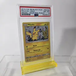 PSA 8 POKEMON 2019 TEAM UP PIKACHU #162 & MIMIKYU #163 HOLO PROMO WITH SWIRL 🌀 - Image 5