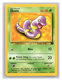 Pokemon TCG Ekans 56/82 Team Rocket Unlimited LP - Image 1