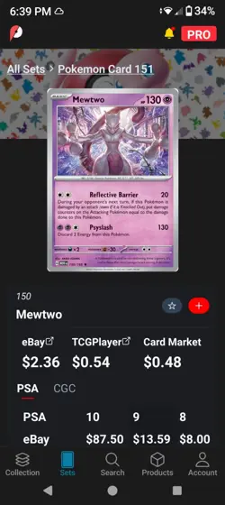 Mewtwo 150/165 Holo Rare Pokemon TCG Scarlet & Violet Card NM Condition - Image 3