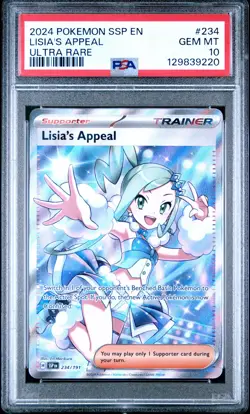 2024 POKEMON SSP EN-SURGING SPARKS ULTRA RARE #234 LISIA'S APPEAL PSA 10 - Image 1