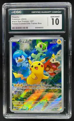 2023 Pokemon S&V Black Star Promos Pikachu Paldea Evolved CGC 10 Gem Mint #027 - Image 1