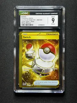 CGC 9 ERROR Pokemon Switch #206 S&V 151 Hyper Rare Holo MINOR MISCUT! - Image 1