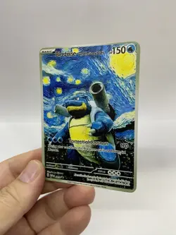 Blastoise Van Gogh Gold Metal Pokemon Card-Collectible Gift Display！GOOD - Image 2