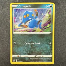 Pokemon TCG Croagunk Sword & Shield SWSH245 Black Star Promo Cosmos Holo Card 4 - Image 1